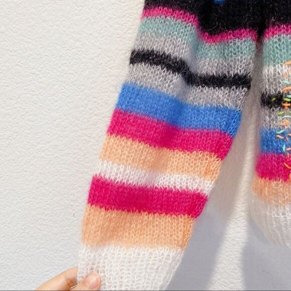 Michaela Buerger silk Mohair blend  Mock Neck Striped Sweater Multi XS - Picture 14 of 14